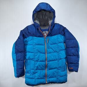 C9 Champion Puffer Jacket Boy's Large Blue Fleece Lined Winter Coat Hooded